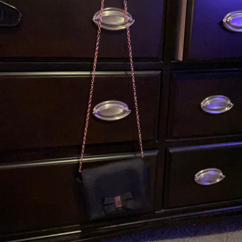 Black linen like purse